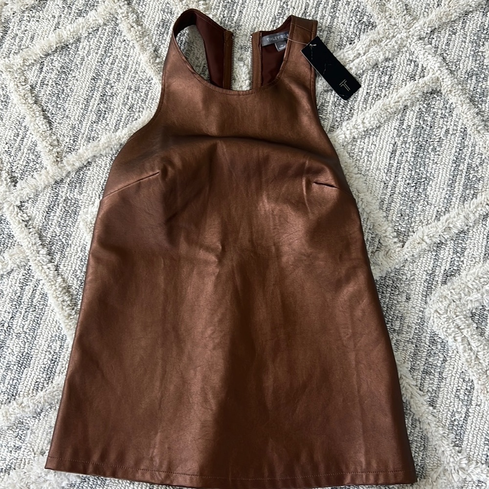 Tinley Road faux brown leather tank top